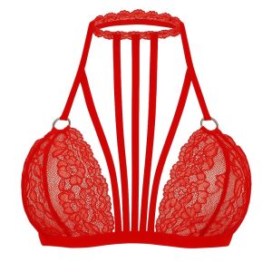 سوتین فانتزی زنانه هارنس دار مدل گیپور کد 305