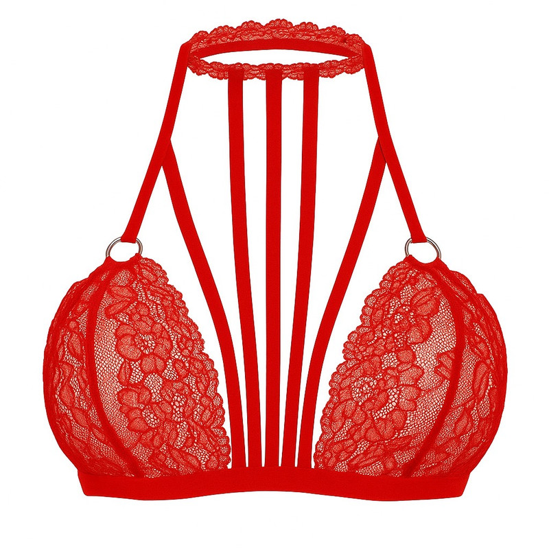 سوتین فانتزی زنانه هارنس دار مدل گیپور کد 305