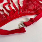 سوتین فانتزی زنانه مدل گیپور هارنس دار قرمز کد 305 - Image 2