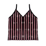 لباس خواب زنانه ساتن راه راه ویکتوریا سکرت همراه با کش مو - Image 2