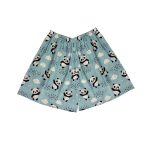 لباس خواب زنانه ساتن طرح پاندا و ابر همراه با کش مو - Image 3