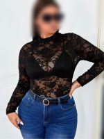 بادی گیپور آستین بلند زنانه مدل گلدار - Image 4