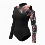 بادی آستین بلند زنانه مدل گلدار شانه باز - Image 2