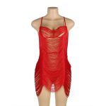 لباس خواب زنانه مدل ریش ریشی قرمز شهره