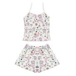 ست تاپ و شلوارک راحتی زنانه مدل موزی