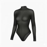 بادی حریر شیشه ای یقه سه سانت مشکی کشی - Image 2