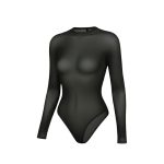 بادی حریر شیشه ای یقه گرد مشکی کشی - Image 2