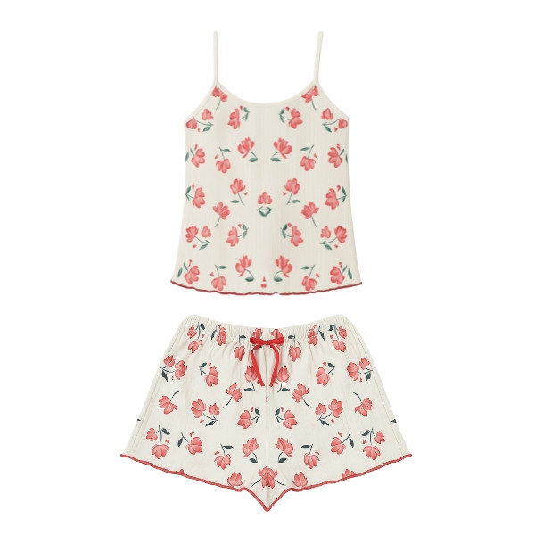 ست تاپ و شلوارک راحتی زنانه گلدار