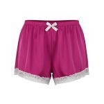 لباس خواب زنانه مدل تاپ و شلوارک ساتن گیپور - Image 3