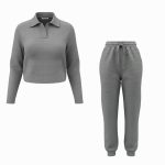 ست بلوز و شلوار زنانه مدل پاچه کشی یقه برگردان A67