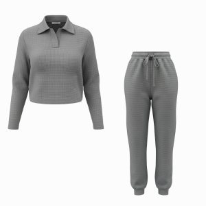 ست بلوز و شلوار زنانه مدل پاچه کشی یقه برگردان A67