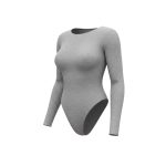 بادی نخی یقه گرد طوسی مه جامه - Image 2