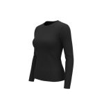 بلوز آستین بلند یقه گرد زنانه مشکی کبریتی - Image 2