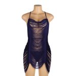 لباس خواب زنانه مدل ریش ریشی آبی شهره