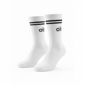 جوراب ساق بلند سفید طرح alo