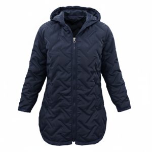 کاپشن زنانه کلاه دار سورمه ای B1