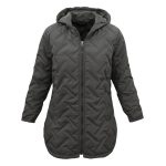 کاپشن زنانه کلاه دار طوسی B1