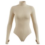 بادی یقه اسکی آستین انگشتی کرم