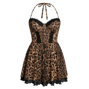 لباس خواب فنردار پلنگی کد 1628