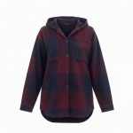 پالتو بدون آستر پشمی کلاهدار زنانه چهارخانه رنگی