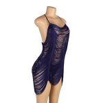 لباس خواب زنانه مدل ریش ریشی آبی شهره - Image 2