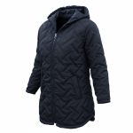 کاپشن زنانه کلاه دار سورمه ای B1 - Image 2