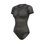 بادی آستین کوتاه حریر راه راه - Image 2