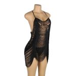 لباس خواب زنانه مدل ریش ریشی مشکی شهره - Image 2