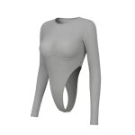 بادی بغل باز طوسی دوخت زیر سینه - Image 2