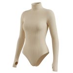 بادی یقه اسکی آستین انگشتی کرم - Image 2