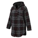 پالتو بدون آستر پشمی کلاهدار زنانه طوسی زرشکی - Image 2