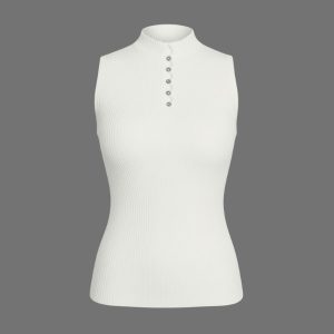 تاپ بافت زنانه مدل نگین دار سفید