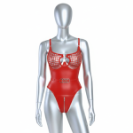 بادی فانتزی لاتکس زیپ دار قرمز پرن 1045 - Image 3