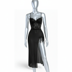 لباس خواب بلند فنردار گیپور و تور مشکی لاوین 4235 - Image 3