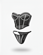 ست فانتزی نیم تنه فنر دار و شورت آرینا 260 - Image 3