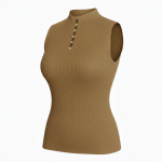 تاپ بافت زنانه مدل نگین دار کرم - Image 2