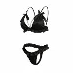 ست شورت و سوتین ساتن مرواریدی مشکی فلور 2017 - Image 2