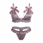 ست شورت و سوتین ساتن مرواریدی پوست پیازی فلور 2017