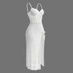 لباس خواب بلند فنردار گیپور و تور سفید لاوین 4235 - Image 2