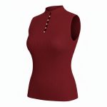 تاپ بافت زنانه مدل نگین دار زرشکی - Image 2