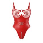 بادی فانتزی لاتکس زیپ دار قرمز پرن 1045