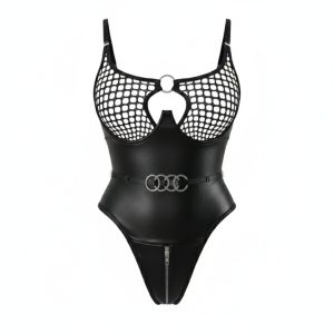 بادی فانتزی لاتکس زیپ دار مشکی پرن 1045