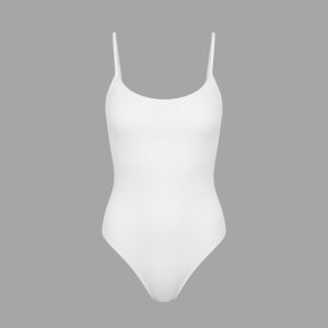 بادی نخی آستین بندی سفید مه جامه