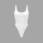 بادی نخی حلقه ای یقه گرد سفید مه جامه