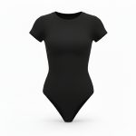 بادی نخی آستین کوتاه یقه گرد مشکی مه جامه