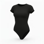 بادی نخی آستین کوتاه یقه گرد مشکی مه جامه - Image 2