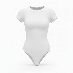 بادی نخی آستین کوتاه یقه گرد سفید مه جامه