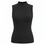 تاپ زنانه یقه سه سانت کبریتی مشکی