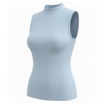 تاپ زنانه یقه سه سانت کبریتی آبی آسمانی - Image 2