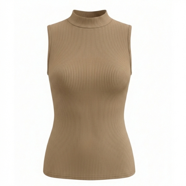 Untitled design - 2026-02-21T214213.362 تاپ زنانه یقه سه سانت کبریتی قهوه ای - Image 1